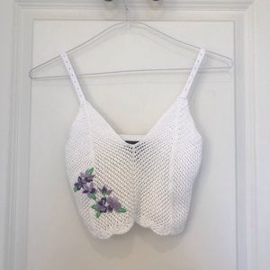 Topshop white crochet bra top size: 2